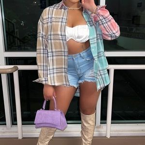 Colorblock Oversized Flannel